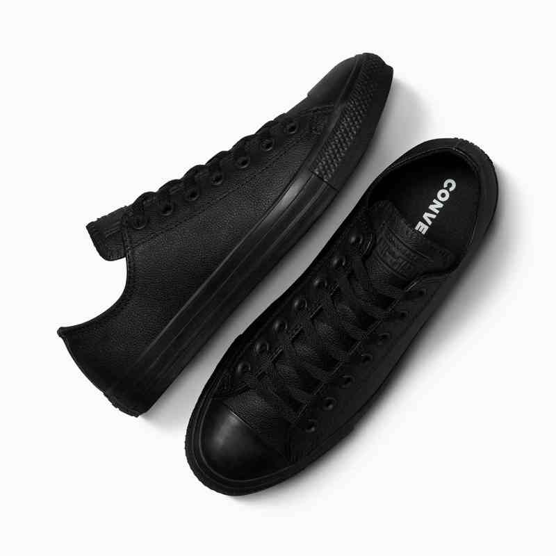  Converse Chuck Taylor All Star Leather Low Top Black Mono